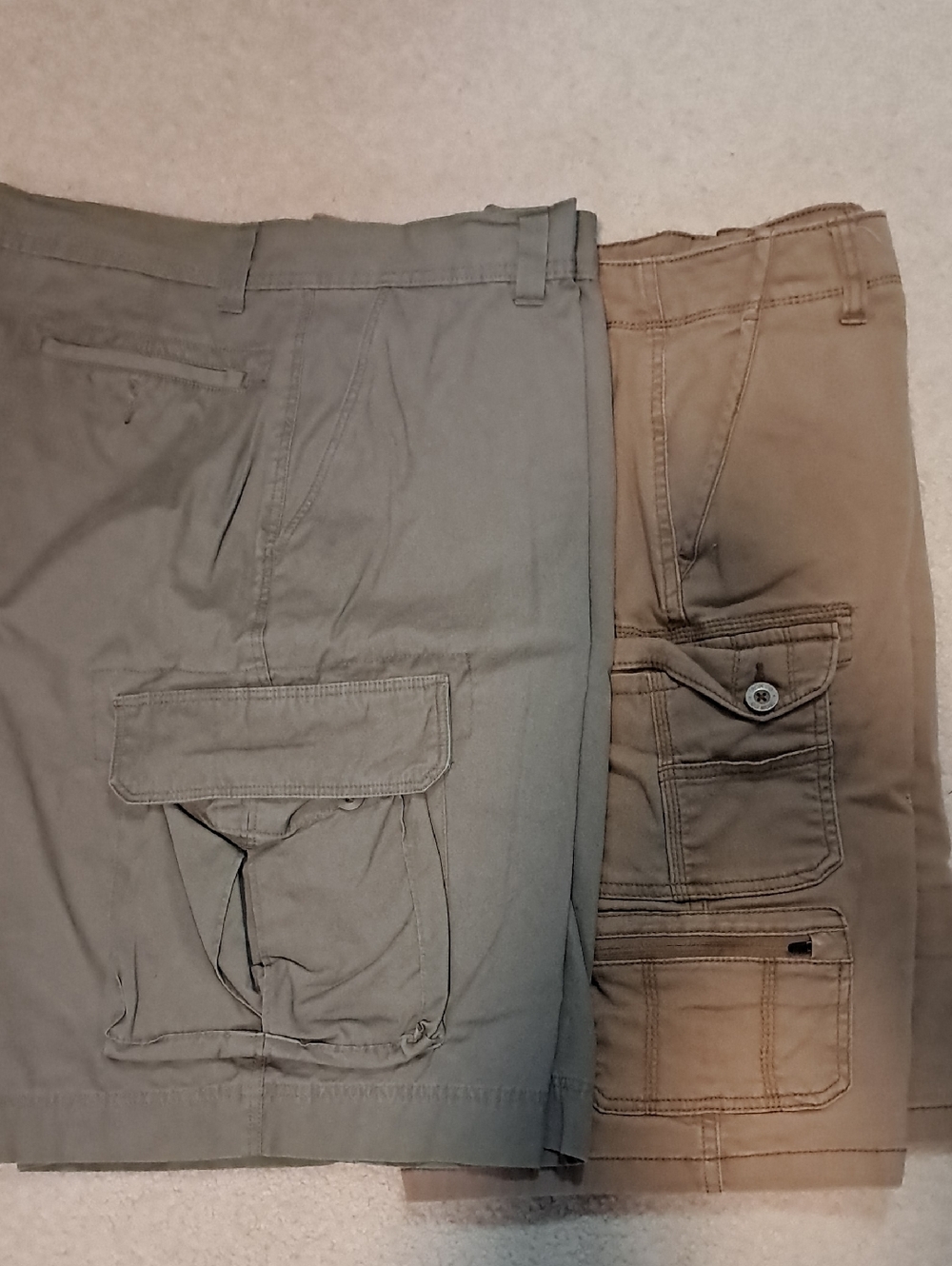 Sonoma Men's Olive and Khaki Cargo Shorts Duo